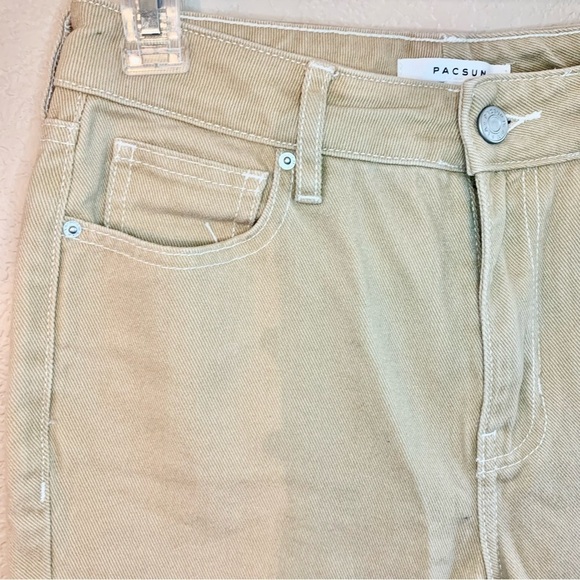 PacSun Denim Pants Sz 25 Camel Tan Straight Leg 100% Cotton 5 Pockets Jeans - Picture 4 of 15